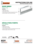 Frost King A62/36GAH E/O 2 in. x 36 in. Gold Heavy-Duty Door Sweep Instructions for use