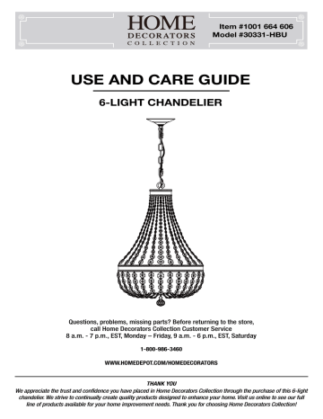 Home Decorators Collection 30331 Hbu 6 Light Chrome Crystal Chandelier Instructions Assembly Manualzz - Home Decorators Collection 6 Light Chandelier Instructions Home Decorators Collection 30331 Hbu 6 Light Chrome Crystal Chandelier Instructions Assembly Manualzz - Home Decorators Collection 6 Light Chandelier Instructions
