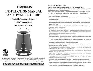 Optimus H 7231rd 985109269m H 7231bk Manual Manualzz