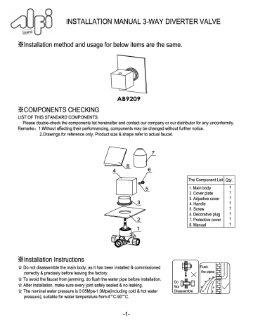 ALFI BRAND AB9209-PC Single-Handle Shower Diverter Installation instructions | Manualzz