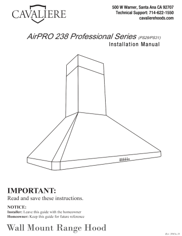 Cavaliere Ap238 Ps29 30 Installation Guide Manualzz