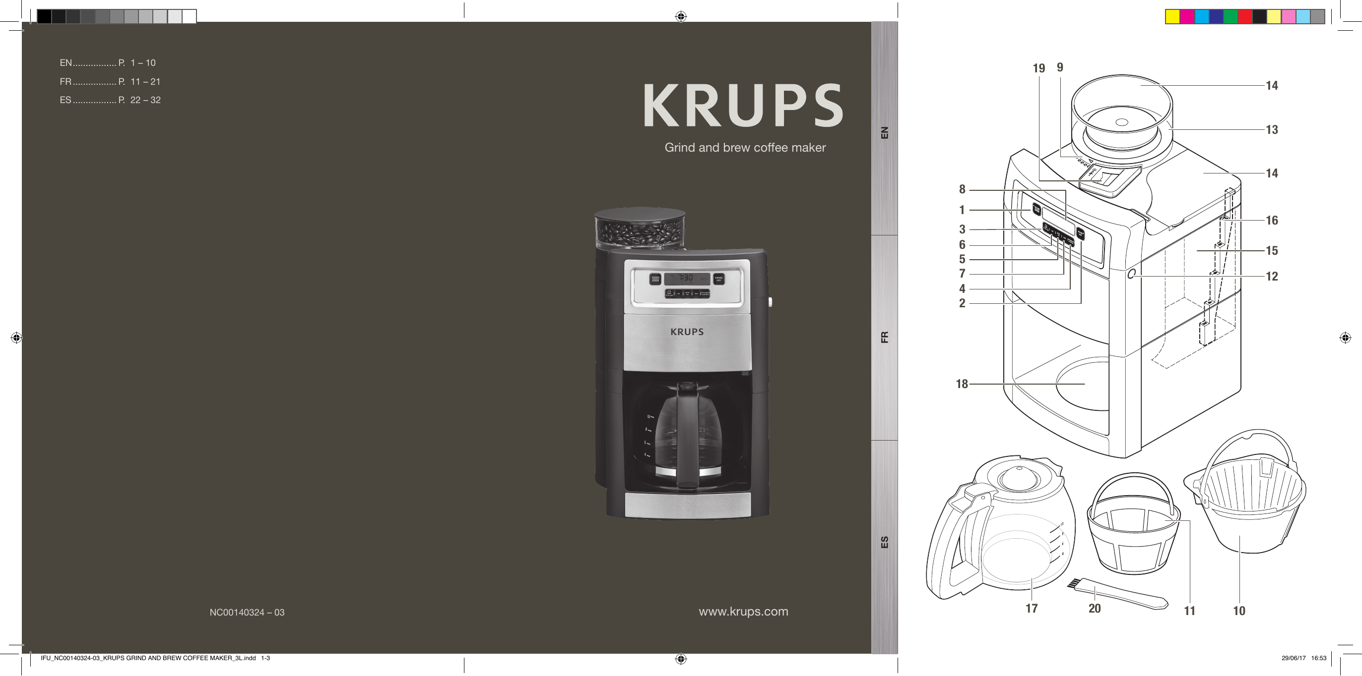 Krups KM785D50 Grind and Brew 10Cup Stainless Steel Drip Coffee Maker