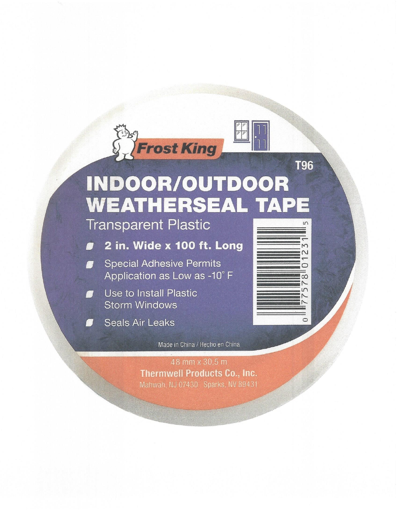 Frost King T96H E/O 2 in. x 100 ft. Interior/Exterior Clear Plastic