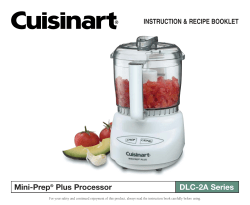 Cuisinart DLC-2ABC - User guide, User manual