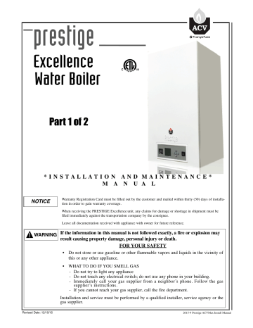 TRIANGLE TUBE Prestige Excellence 110 Condensating Gas Boiler Water Heater User manual | Manualzz