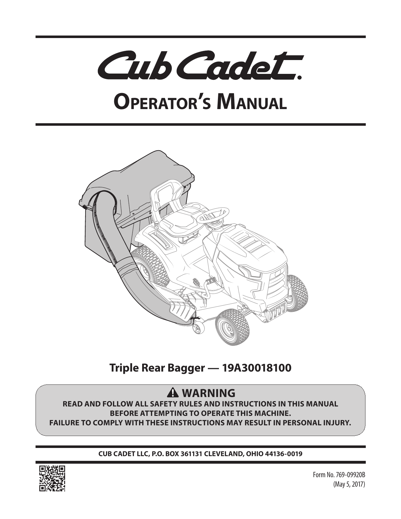 Cub Cadet Grass Catcher Installation