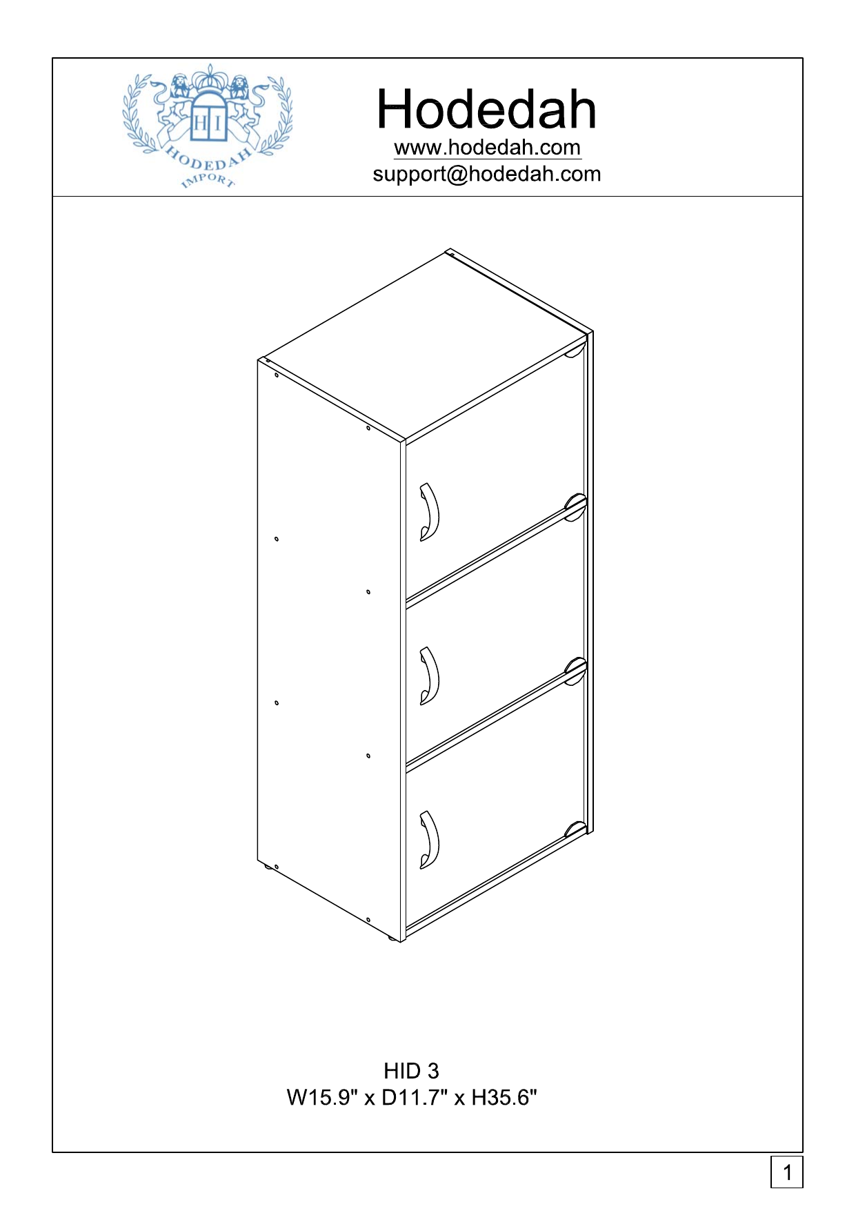 Hodedah HID3 MAHOGANY Installation guide Manualzz