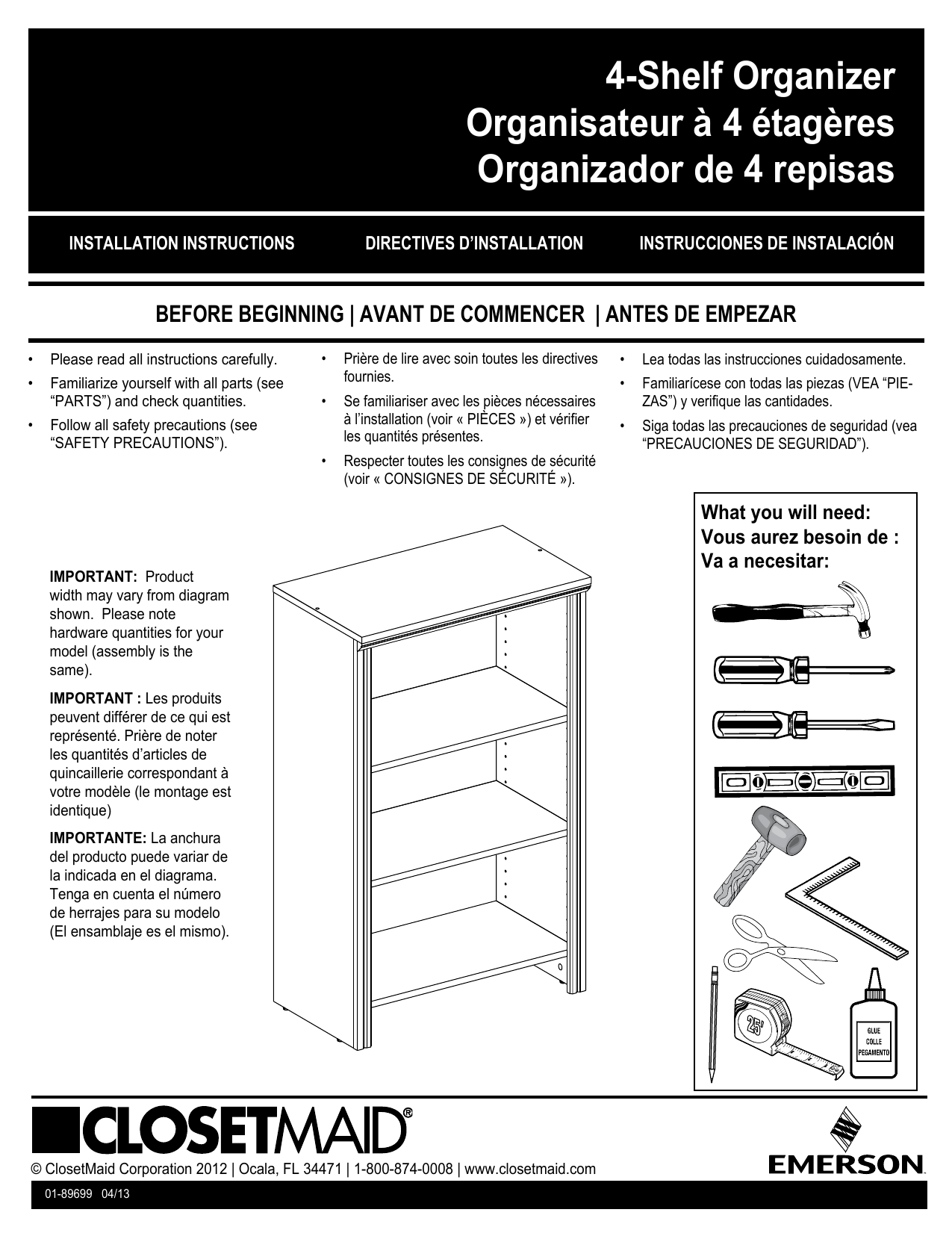 ClosetMaid 30831 Installation Guide | Manualzz