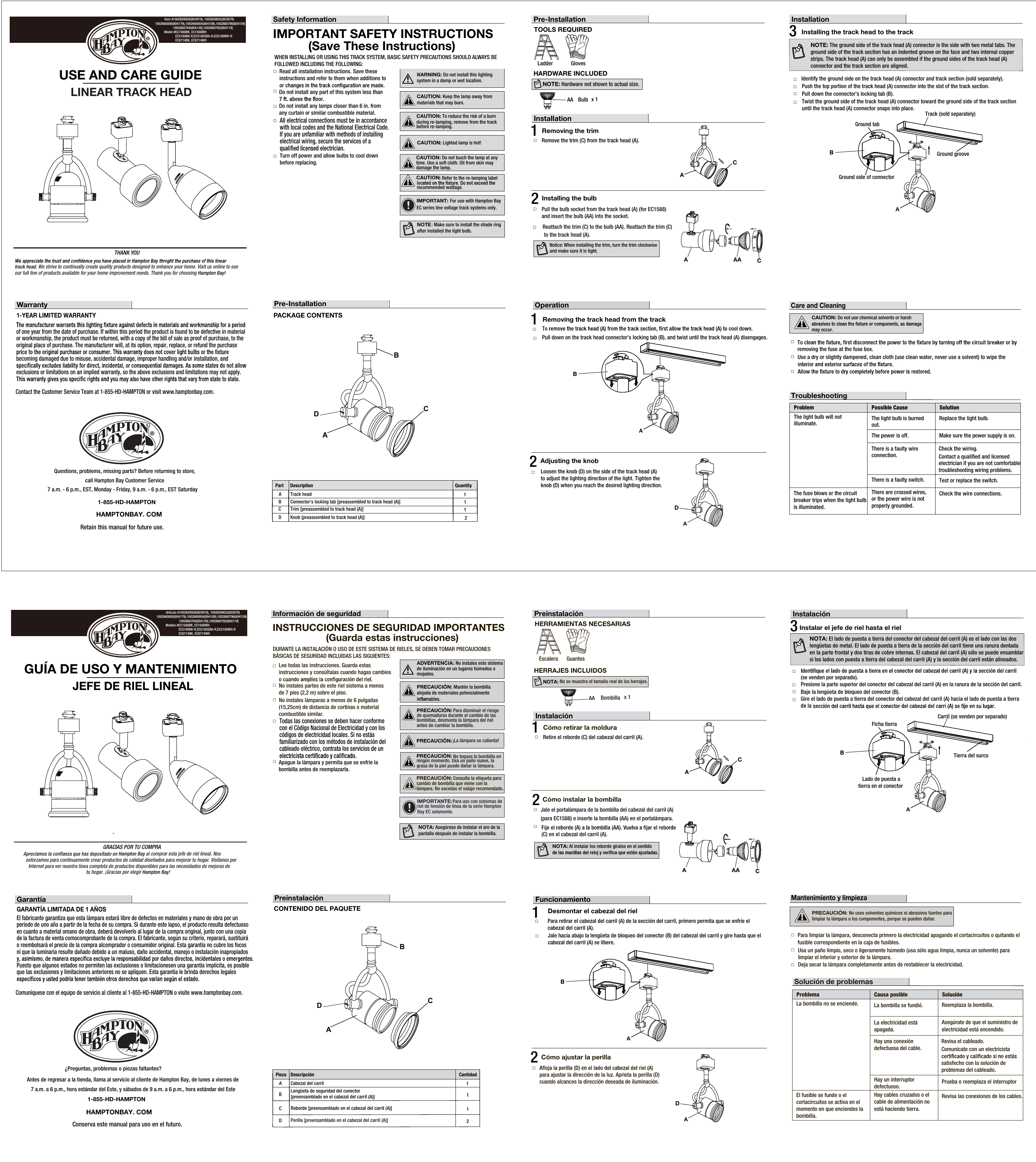 Hampton Bay 804189 Installation guide | Manualzz