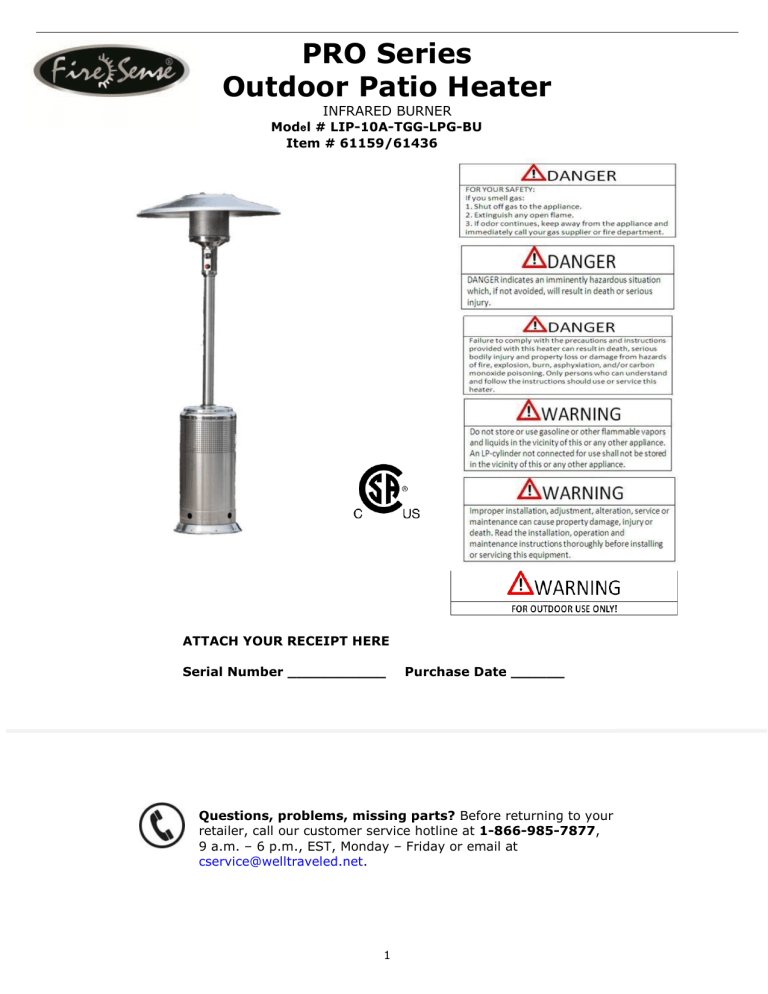 Fire Sense 61436 Installation guide Manualzz