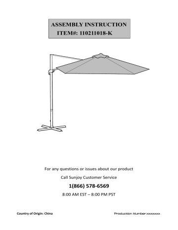Sunjoy 110211018 K Offset Outdoor Parasol With Lights Cross Base Hanging Cantilever Umbrella In Khaki Installation Sunjoy 110211018 K Offset Outdoor, Buckleigh Movable Kitchen Island Cart With Stainless Steel Top And Storage In White