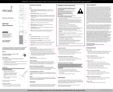 Primo 601130 White Top Load Water Dispenser Instructions / Assembly