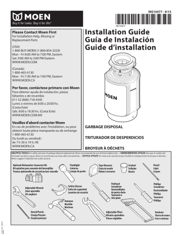 MOEN GXP50c GX Pro Series 1/2 HP Continuous Feed Garbage Disposal Use