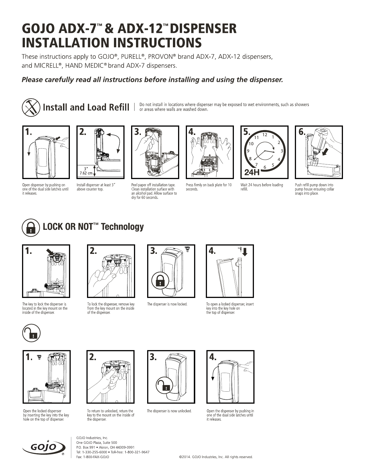 GoJo GOJ888006 ADX12 White Manual Soap Dispenser Use and Care Manual Manualzz