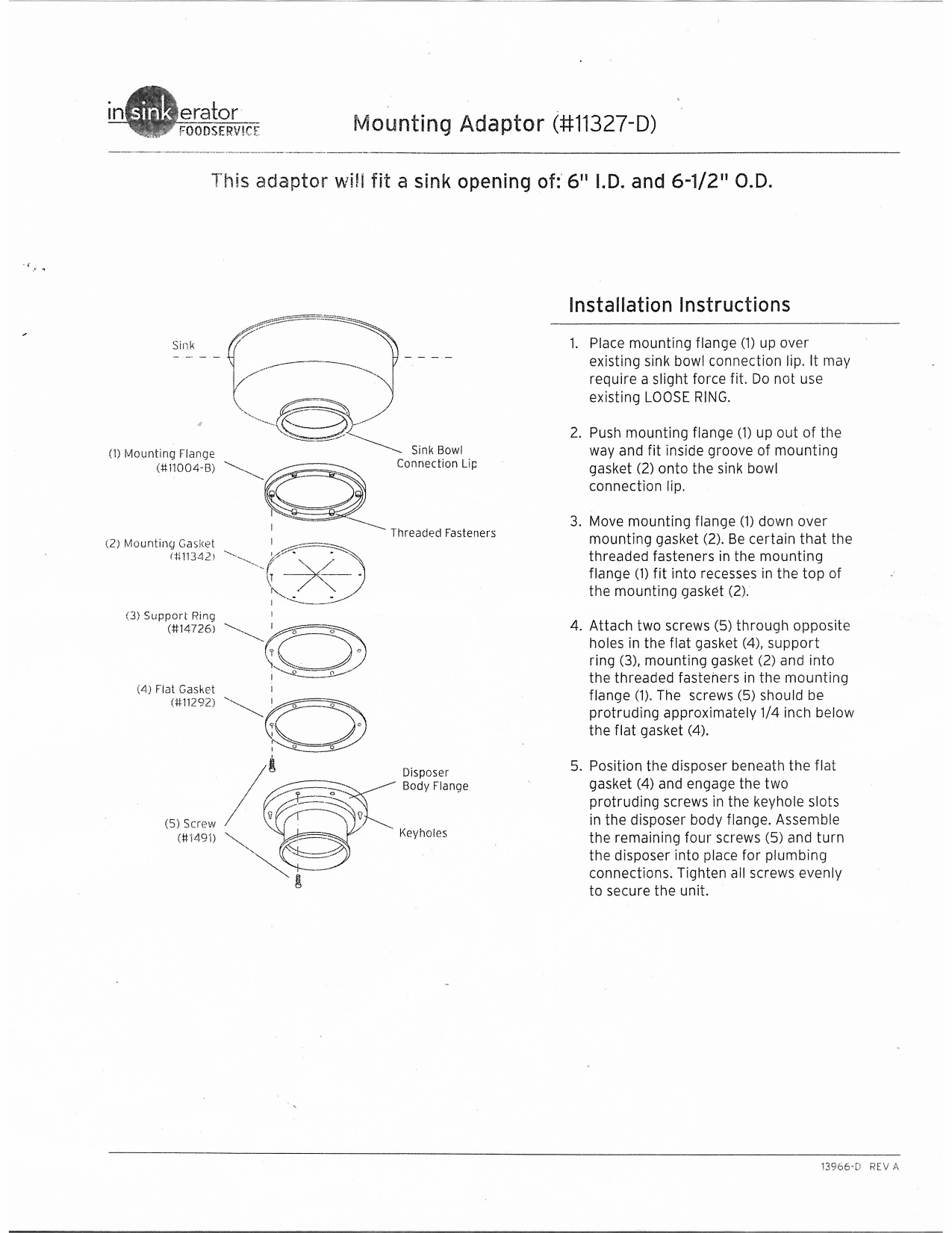 InSinkErator 11327D Installation guide Manualzz
