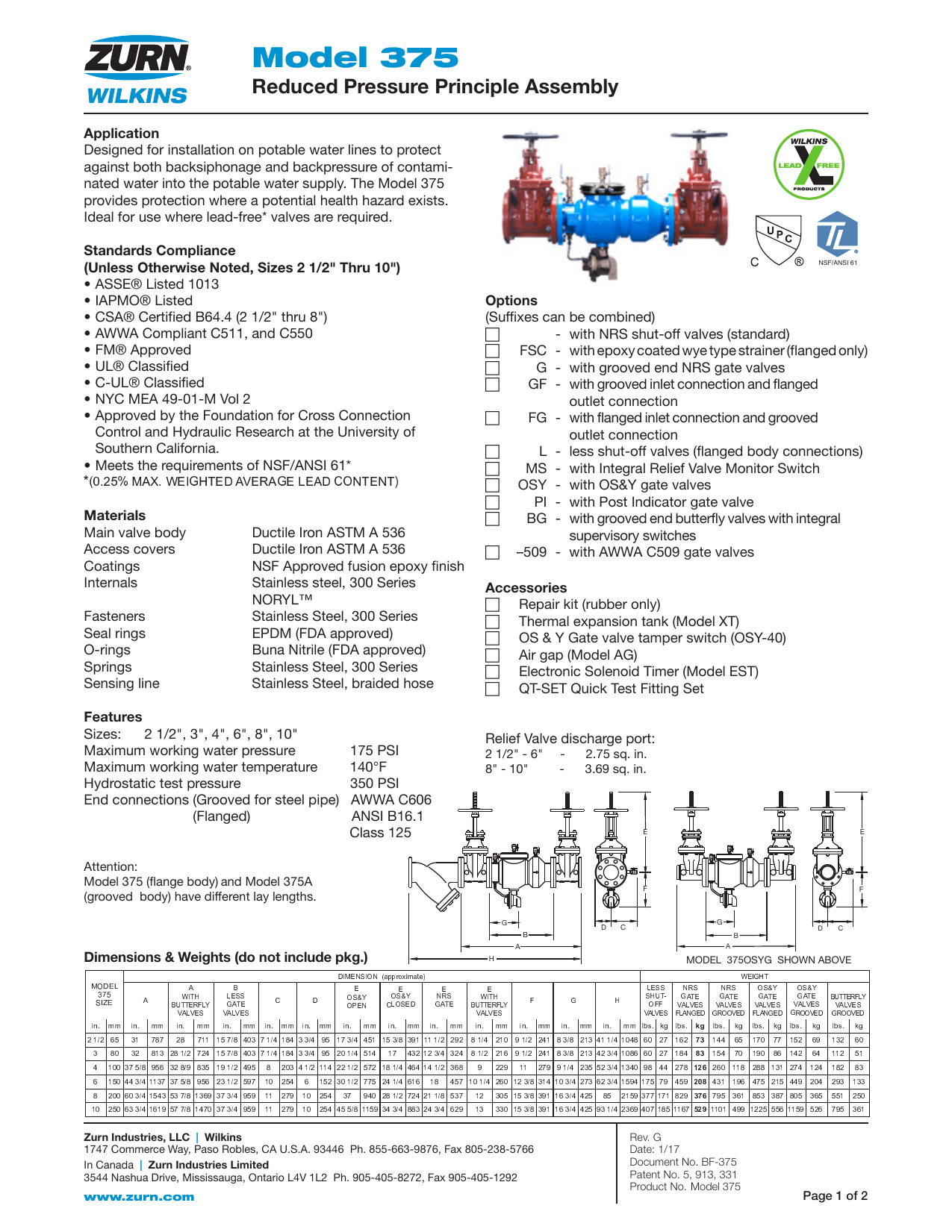 Zurn 212 375 212 375osy 6 375 Installation Guide Manualzz