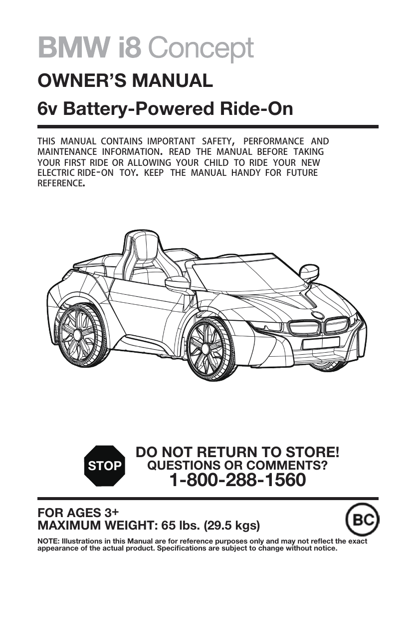 bmw i8 concept toy car manual