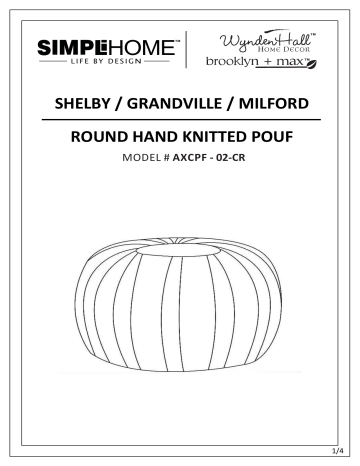 Simpli Home Shelby Transitional Round Hand Knit Pouf installation Guide | Manualzz