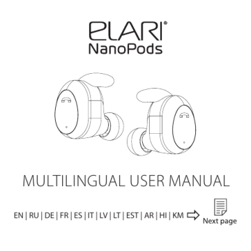 Elari NanoPods Sport Black, NanoPods Sport White Руководство пользователя | Manualzz