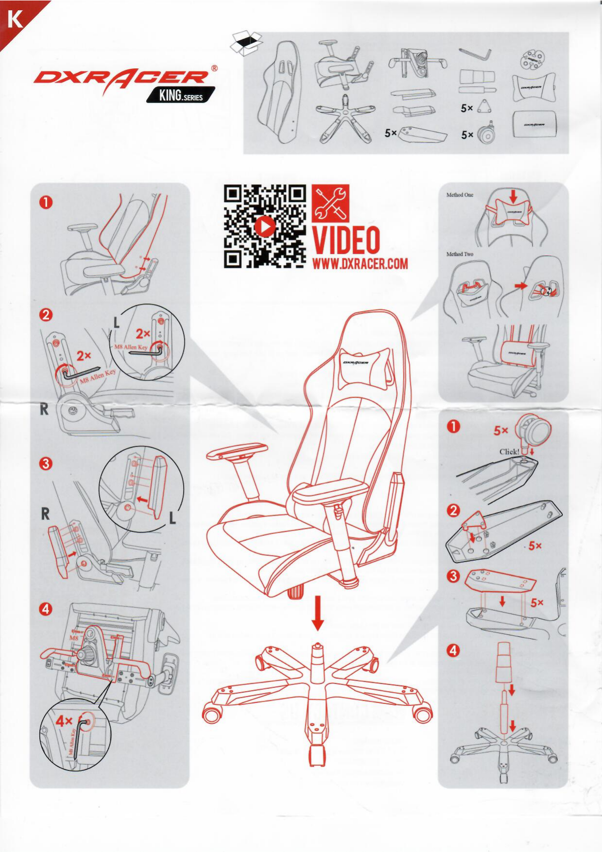 Dxracer discount king manual