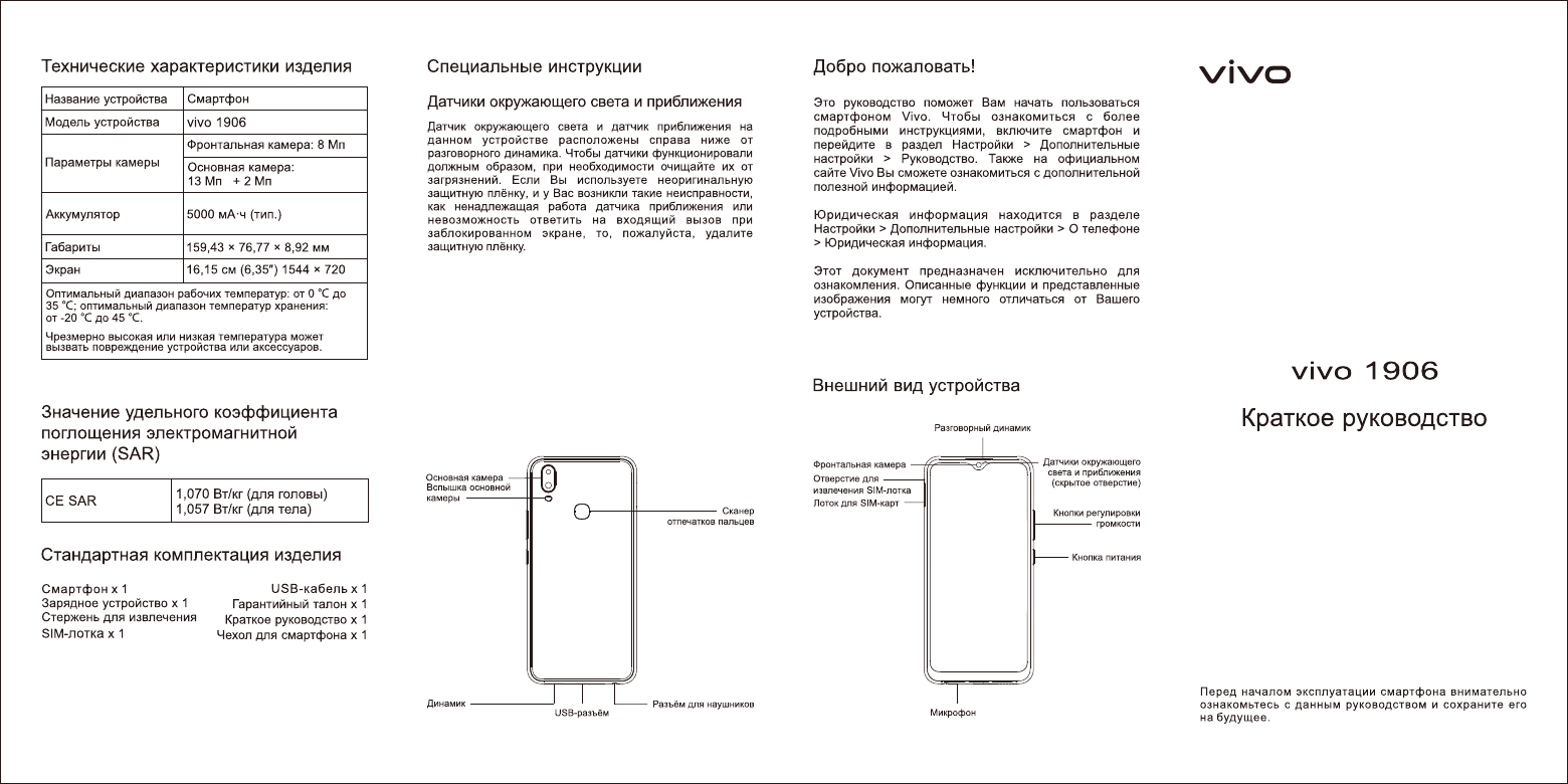 Vivo Y11 Красный агат (1906) Руководство пользователя | Manualzz