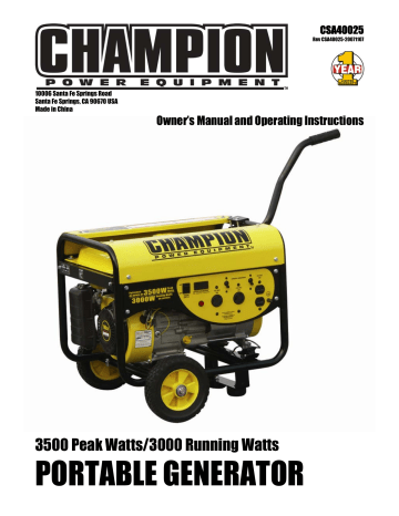 Champion Power Equipment 40025 Manual Manualzz