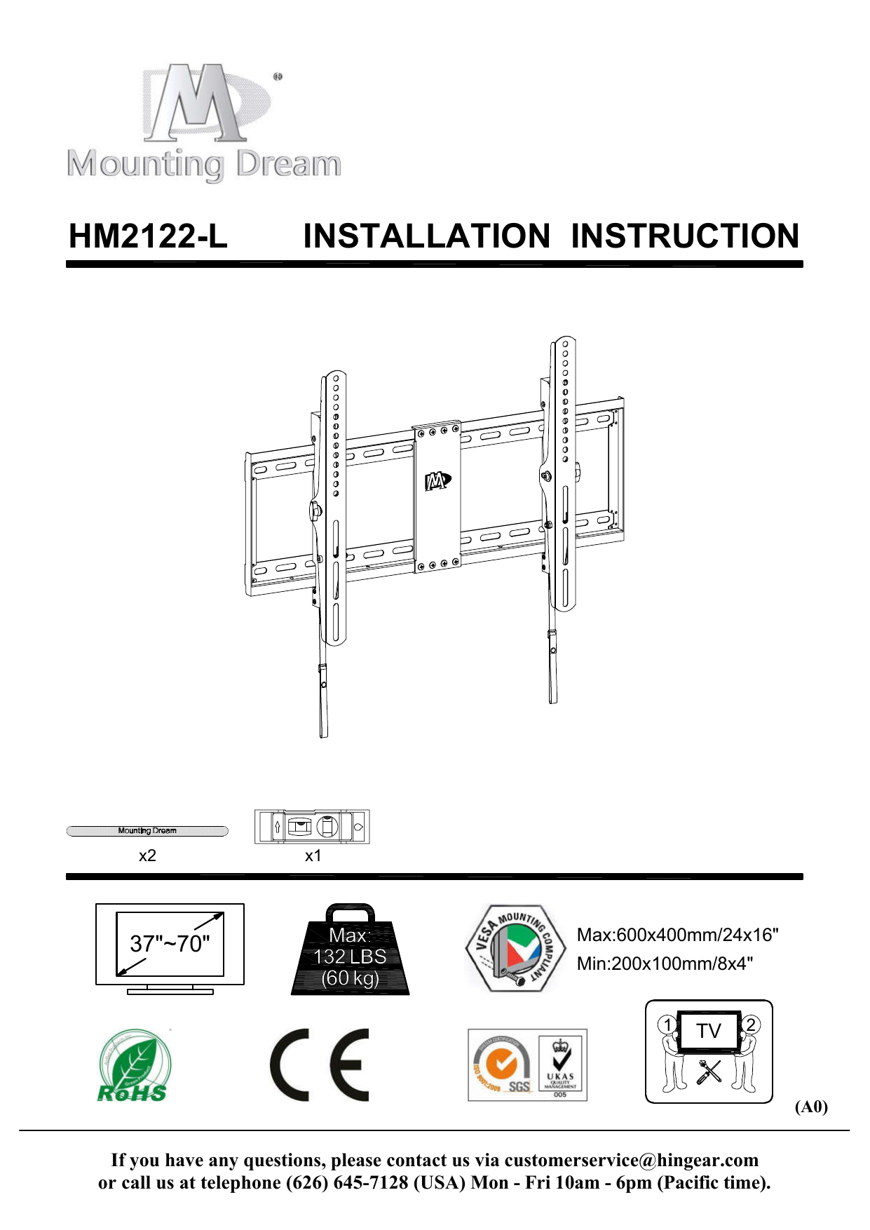 Mounting Dream Hm2122 L User Manual Manualzz