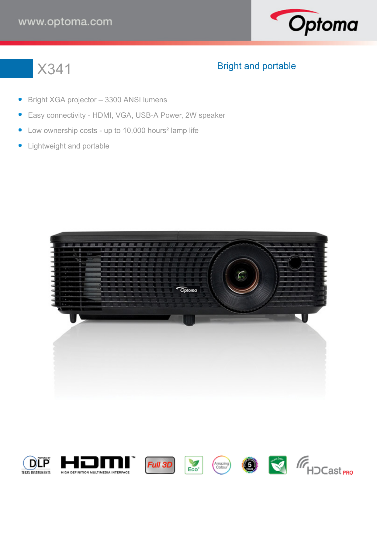 Optoma X341 User manual Manualzz