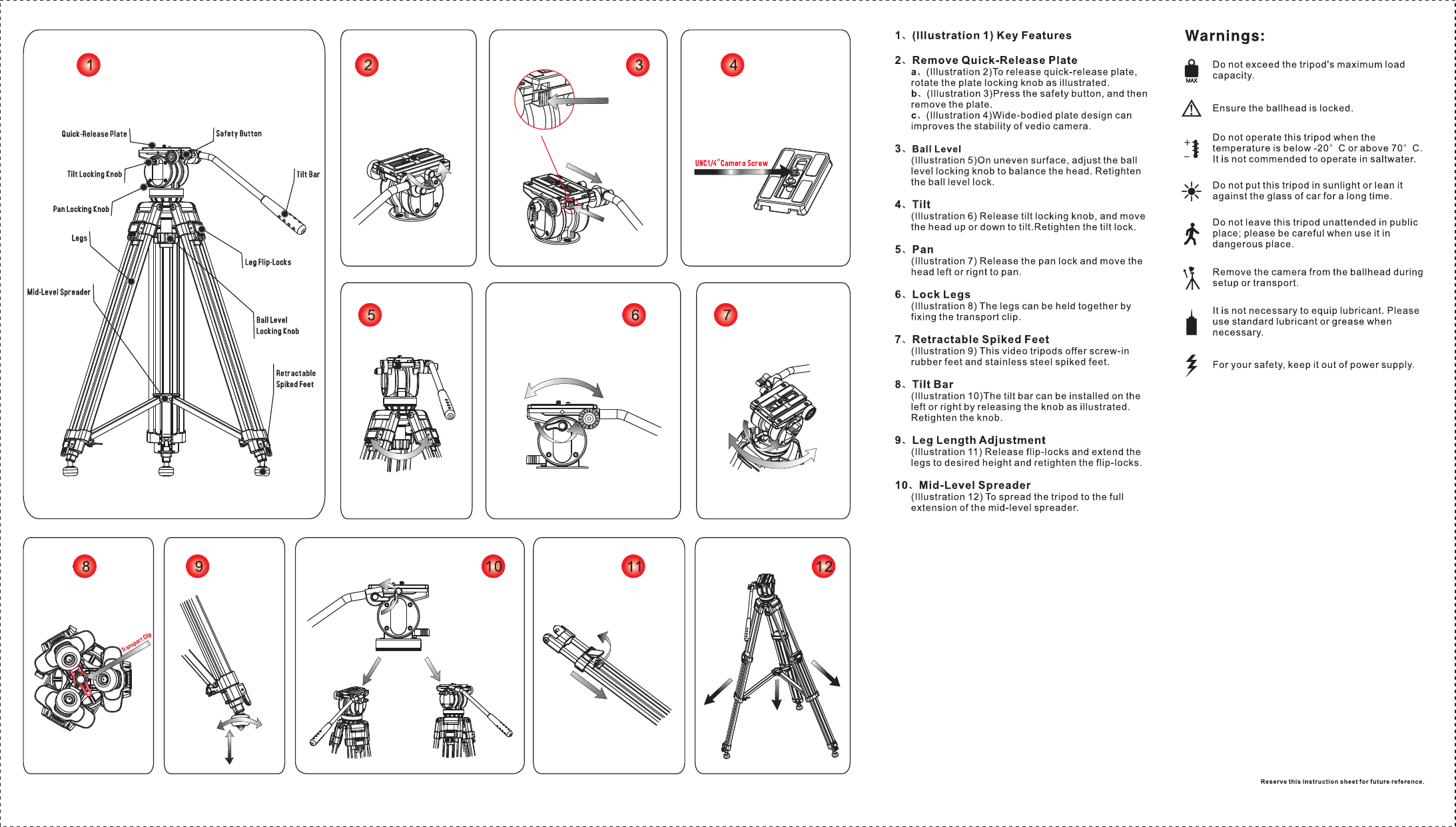 KINGJOY Professional Video Tripod Kit, 61 inch Heavy Duty Aluminum
