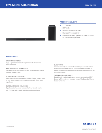 Samsung Hw M360 Za Specification Manualzz