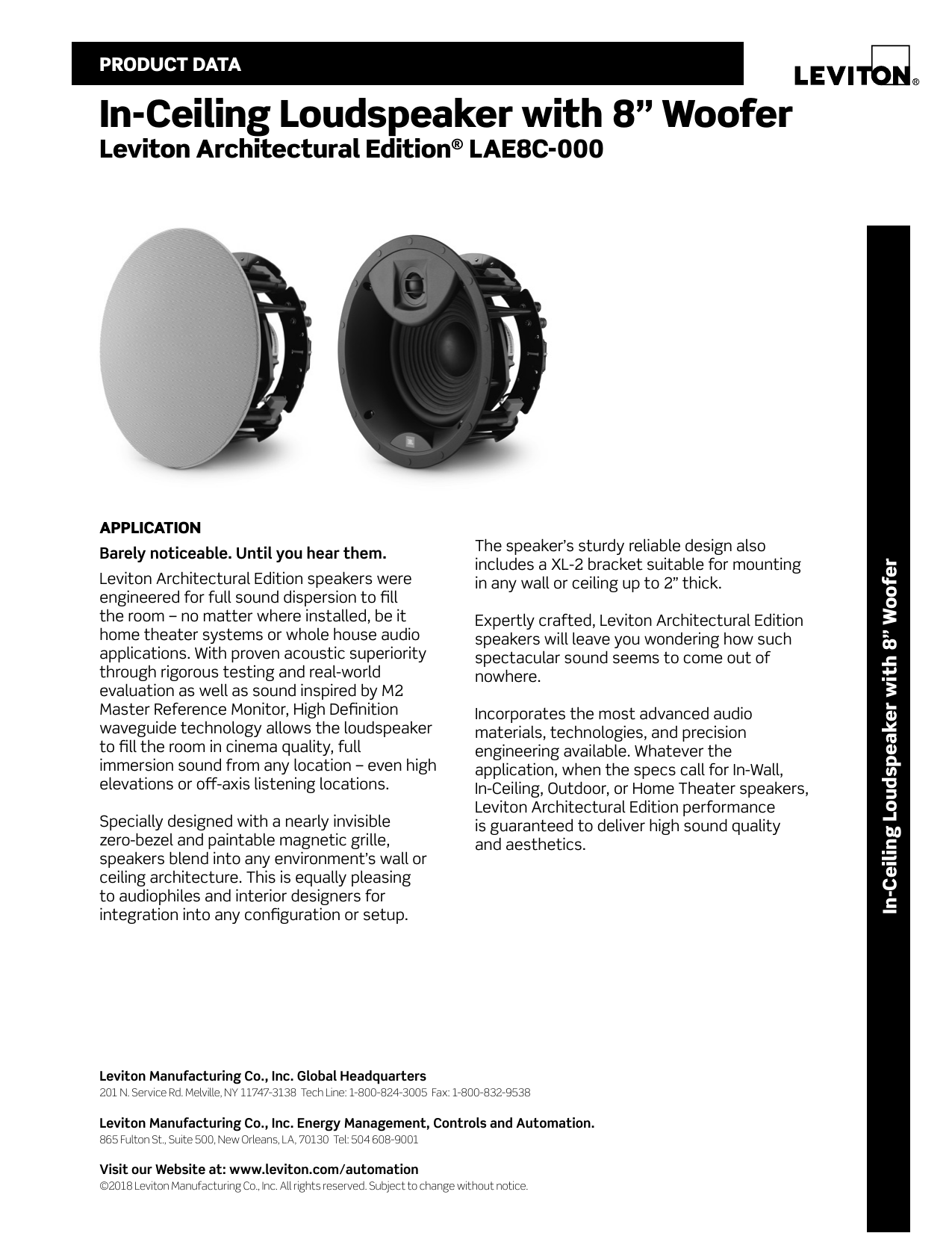 leviton ceiling speakers