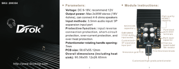 DROK Automotive Amplifier Board, Audio Amplify Module Dual Channel 30W 30W TDA7377 pro2 DC 9-18V 12V Class AB Immersion Gold Car Stereo Speaker Amp Board Amplifier User Manual | Manualzz