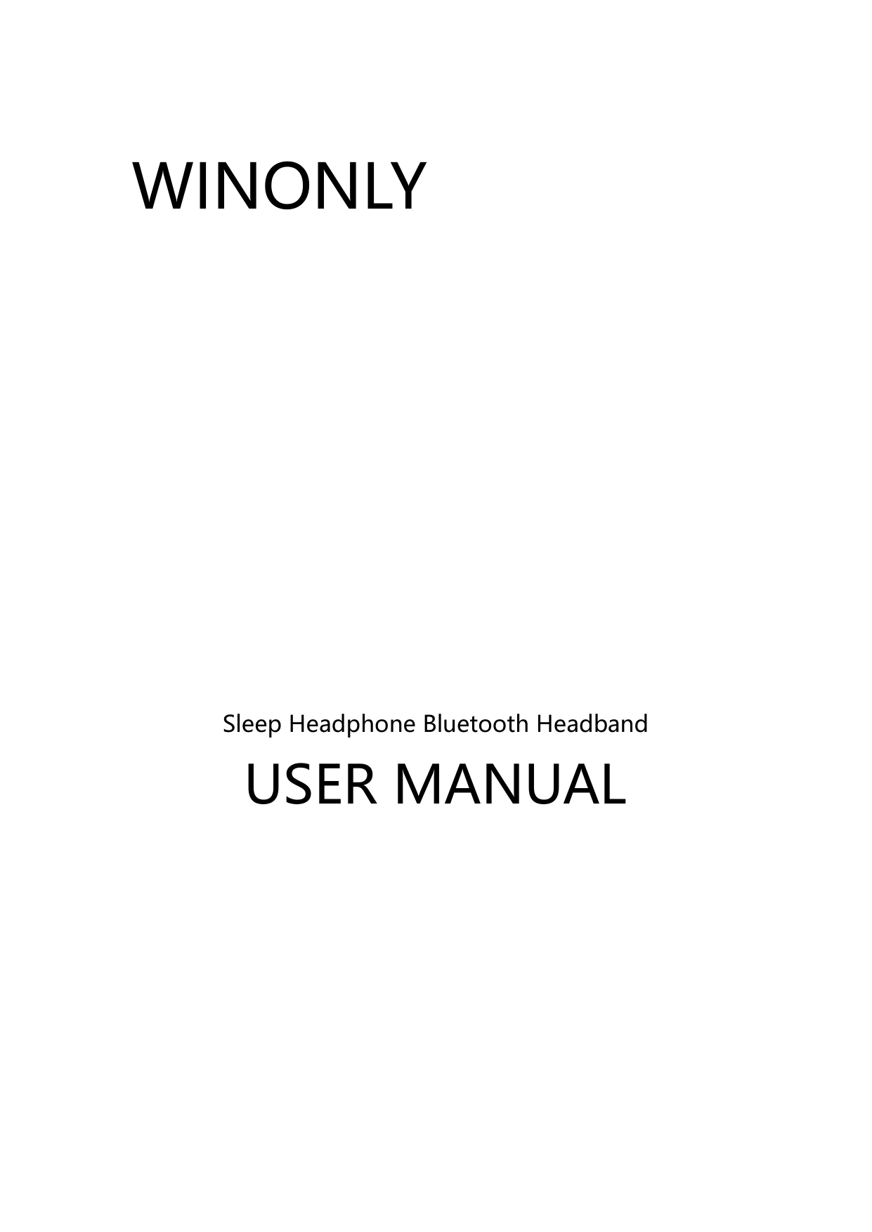 WINONLY sleep headphone On Ear Headphone User Manual Manualzz