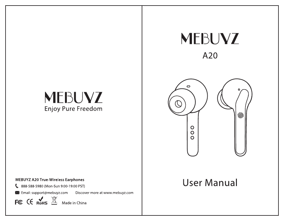 MEBUYZ A20BK Earbud Headphone User Manual Manualzz