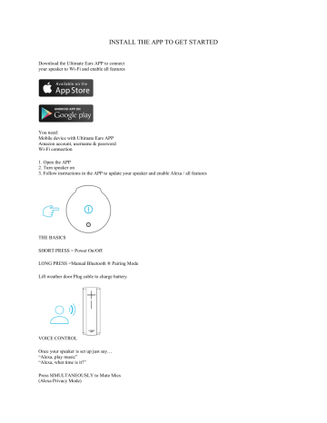 Ultimate Ears 984-000953 Portable Bluetooth Speaker User Guide | Manualzz