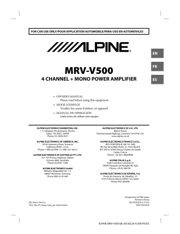 Alpine MRV-V500 User manual | Manualzz