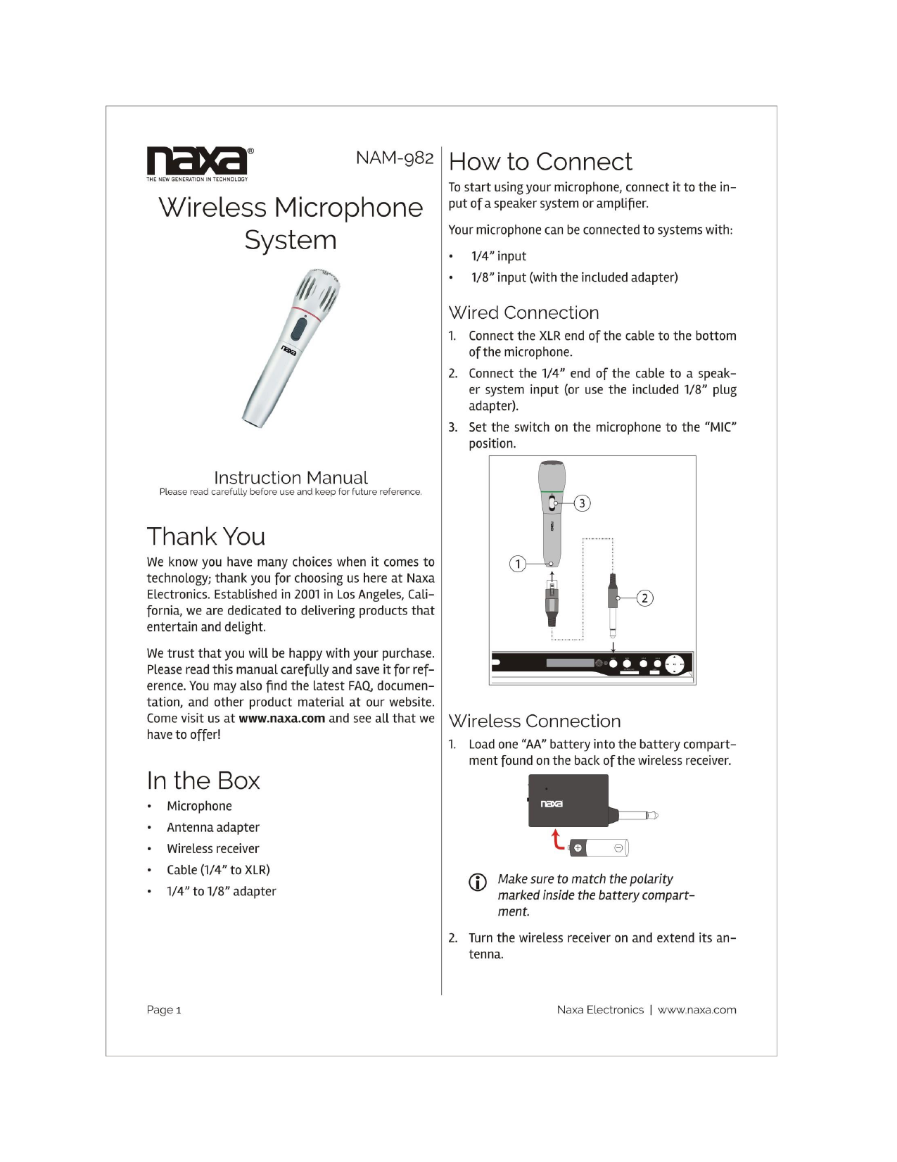 Naxa Electronics NAM 982 Multipurpose User Manual Manualzz