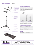 OnStage MUS SM7222BB Sheet Music Stand Specification Sheet