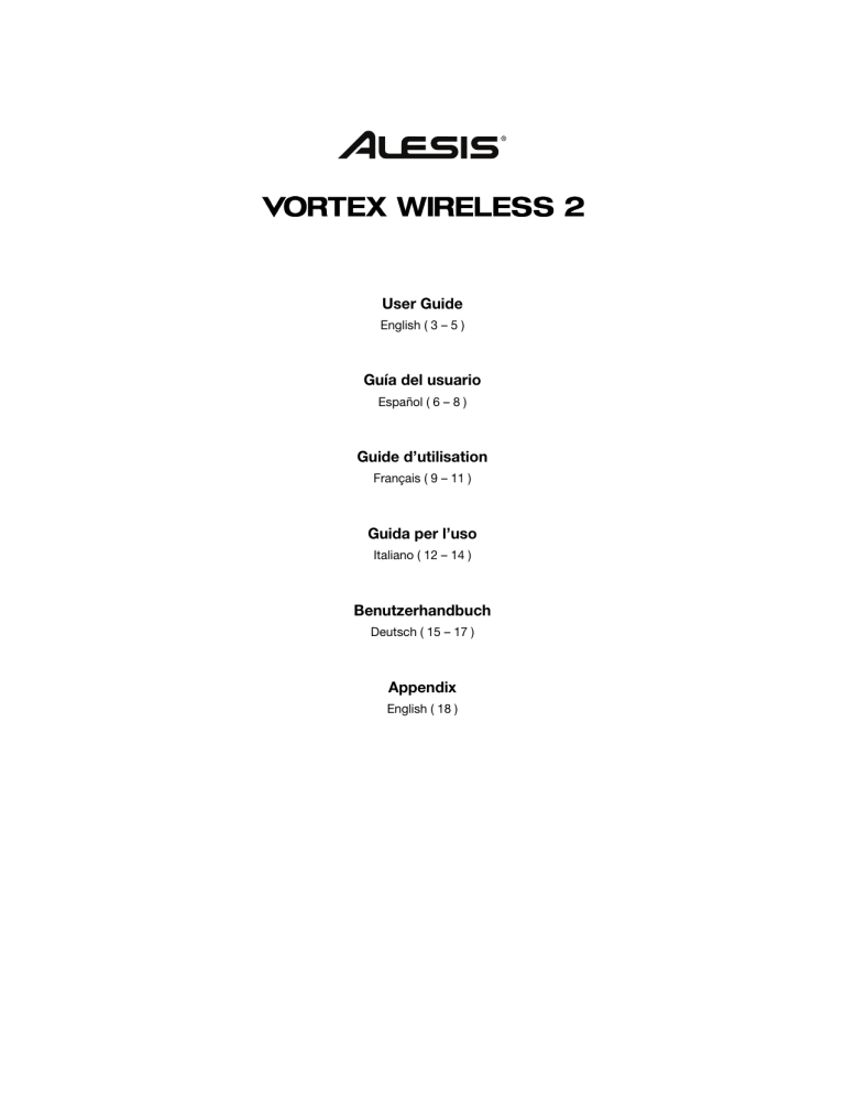 Alesis Vortexwireless2 User Guide Manualzz