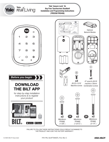 Yale Security YRD256-iM1-605 Deadbolt User Manual | Manualzz