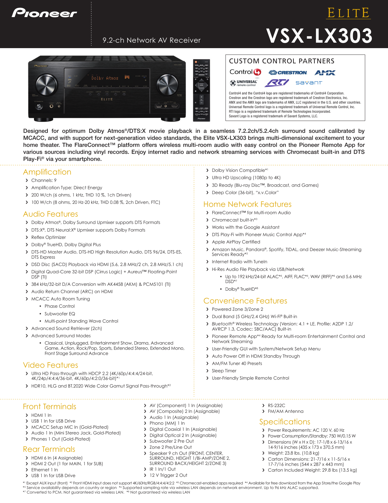 Pioneer Vsx Lx303 Specification Manualzz