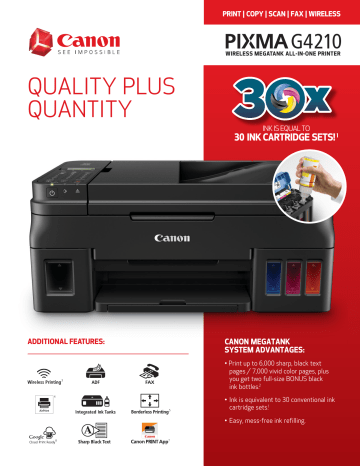 Canon 2316C002 Inkjet Printer Ink Specification Sheet | Manualzz
