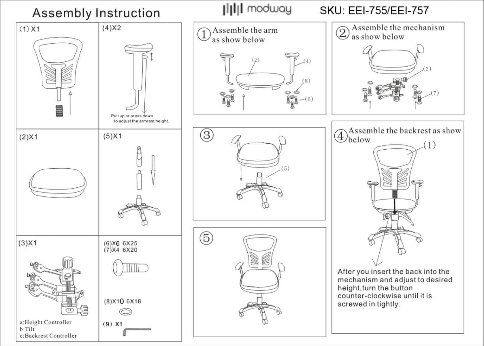 Ergonomic chair online assembly