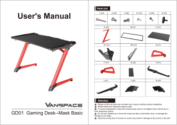 Vanspace gd01 gaming deals desk