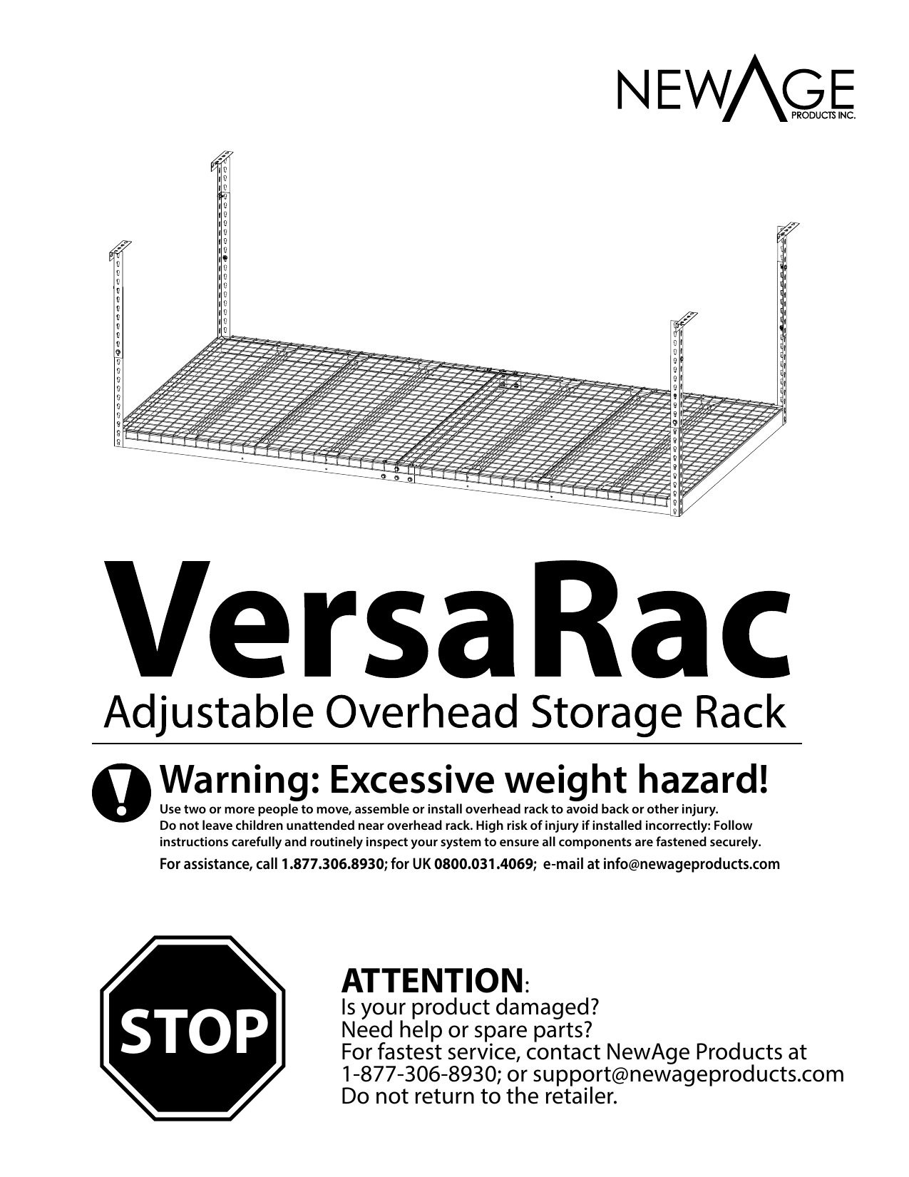 Garage Accessories VersaRac & PWMS Hanging Bar in Black (2 Pack)