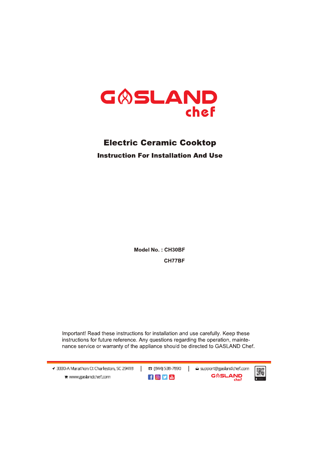 gasland chef ch30bf manual