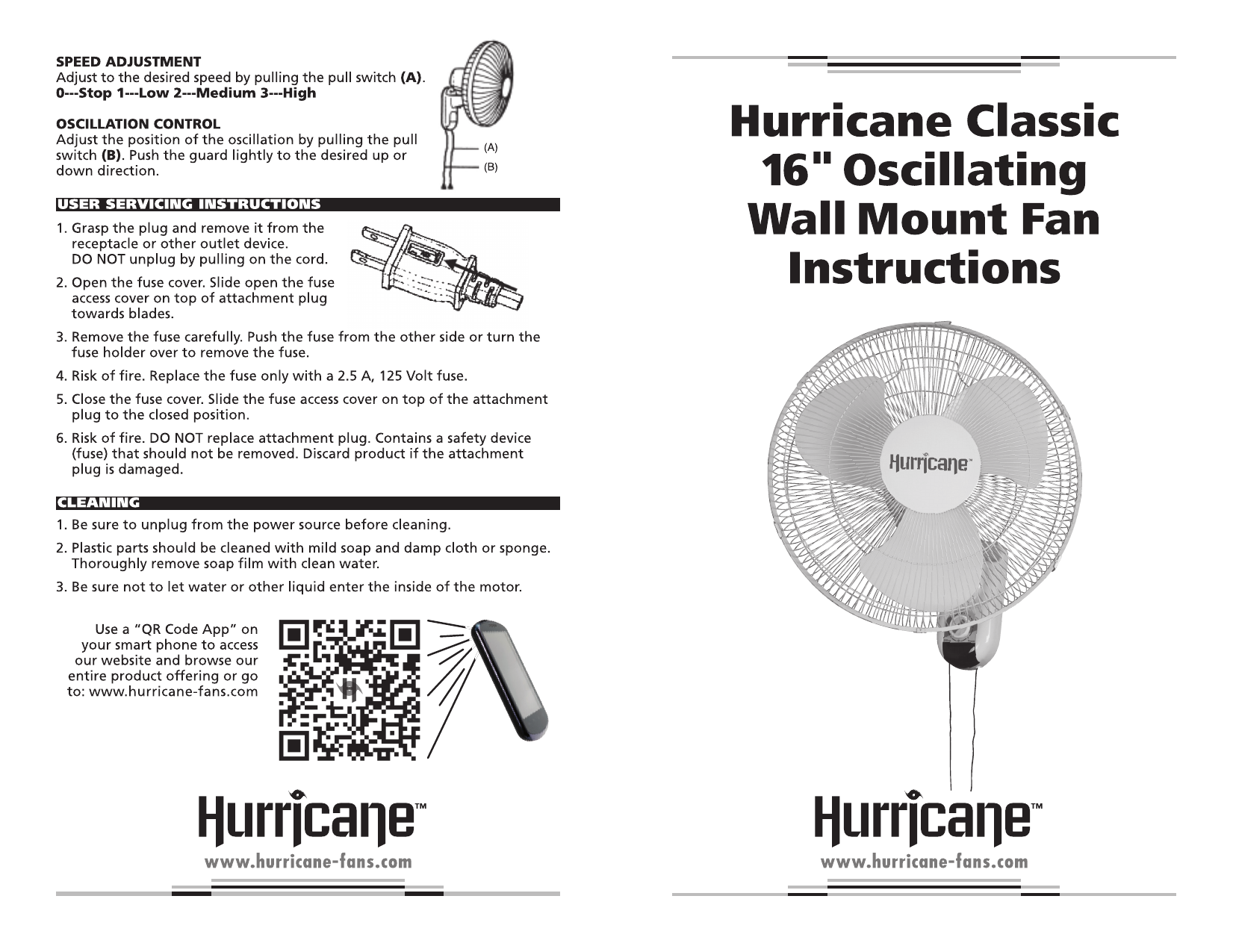 Hurricane HGC736503 Pedestal Fan User 