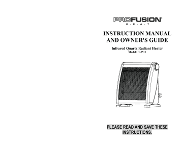 Optimus H-5511 Electric Space Heater Instruction manual | Manualzz