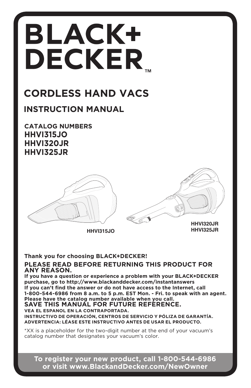 User manual Black & Decker HHVI315JO42 (English - 24 pages)