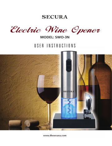 Secura SWO-3N Electric Wine Bottle Opener Instruction manual | Manualzz